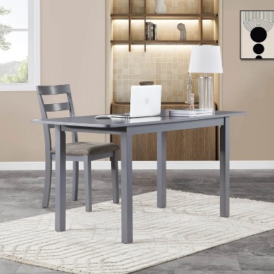 59'' Extendable Patio Dining Table  Dining Room Table for 4-8 Wooden Table Dark Gray