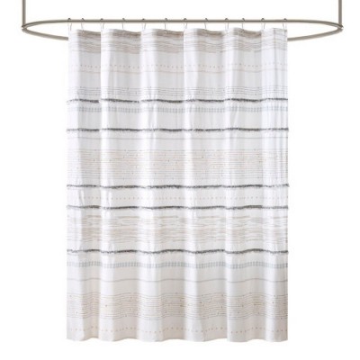 LunaLulinlk Cotton Printed Shower Curtain with Trims