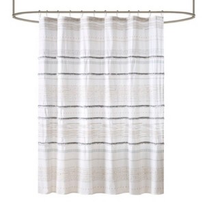 LunaLulinlk Cotton Printed Shower Curtain with Trims - 1 of 4