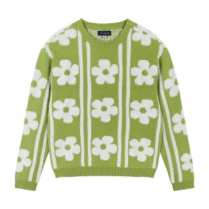 Andy & Evan  Kids  Girls Flower Faux Shearling Sweater - 1 of 4