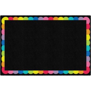 Flagship Carpets School Girl Style Rainbow Scallop Classroom Area Rug - 1 of 4