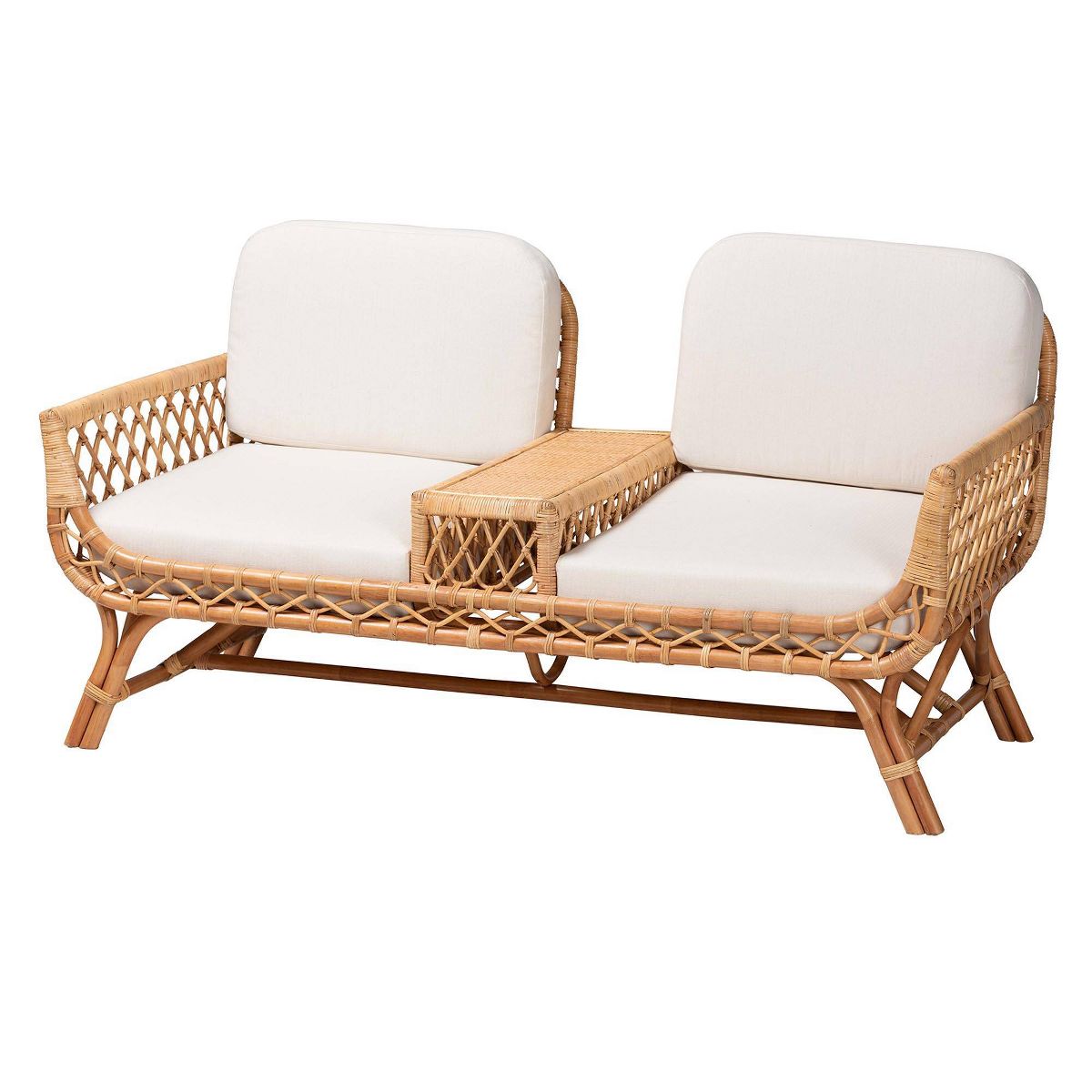 bali & pari Pakis Rattan Tete-a-Tete Sofa Natural Rattan - thumbnail 3