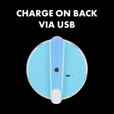 Iridescent LED Lighted Compact Makeup Mirror with Foldable Handle