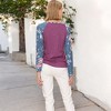 Anna-Kaci Women's Long Sleeve Raglan Henley Top with Button Detail and Floral Print Sleeves - 4 of 4