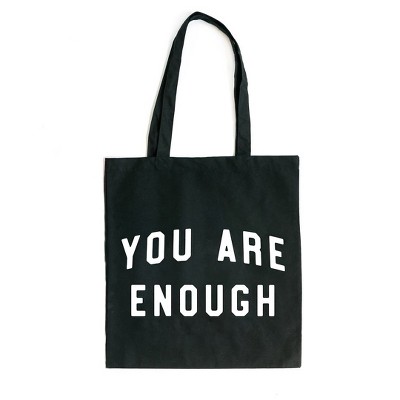 City Creek Prints You Are Enough Block Canvas Tote Bag - 15x16 - Black