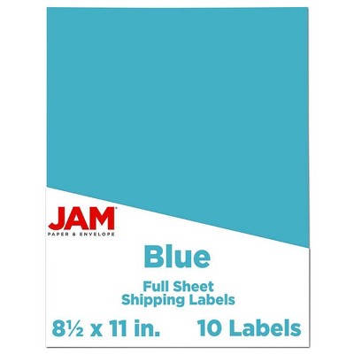 JAM Paper Shipping Labels 8.5" x 11" 10ct - Blue