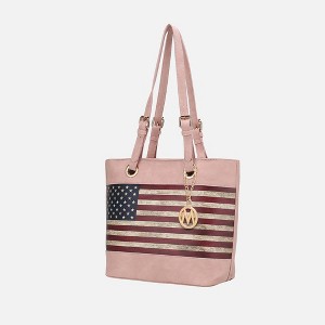 MKF Collection Vera Vegan Leather Patriotic Flag Pattern Women’s Tote Bag by Mia K - 1 of 4