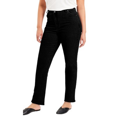 June + Vie by Roaman's Women's Plus Size June Fit Straight-Leg Jeans