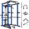 Naysaye Exercise Trainers Power Cage 1000LBS Capacity with Accessories for Strength Training in Living Room Home Gym, Black and Blue, - 2 of 4