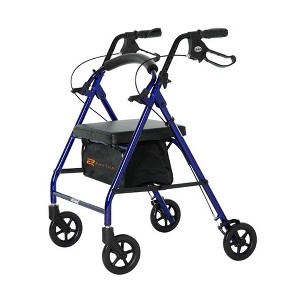 Rhythm Healthcare Royal Aluminum Rollator Lightweight 4 Wheel Walker Seat, Blue - 1 of 1