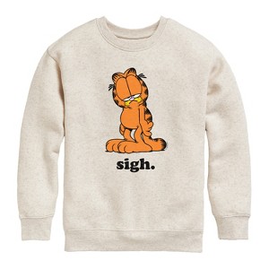 Boys' - Garfield - Sigh Graphic Long Sleeve Fleece Sweatshirt - 1 of 4