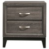 Gulches Contemporary Gray Oak 2 Drawer Nightstand Metal Handles, Classic Rectangular Silhouette, Modern Organic Design - 4 of 4