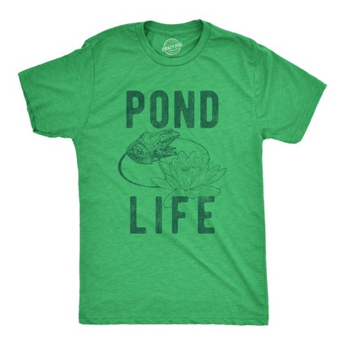 Mens Pond Life Graphic Tshirt Funny Summer Toad Frog Lilypad Novelty Graphic Tee - Crazy Dog Men's T Shirt - image 1 of 4