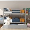 Streamdale Full over Full Bunk Bed with Twin Size Trundle and Ladder-Gray - 2 of 4