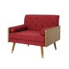 CAVINAS Soft Accent Chair with Tufted Backrest and Rolled Pillows,Mid-Century Upholstered Living Room Chairs,Reading Chairs for Living Room - 2 of 4