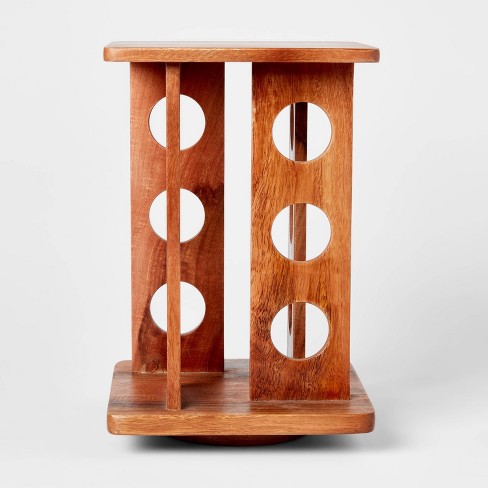 Wood Rotating Spice Rack Threshold, Spinning Wooden Spice Rack