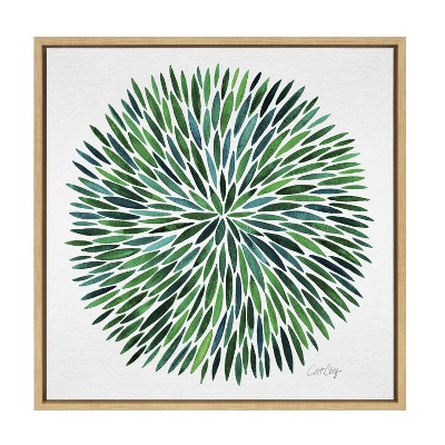 Natural Green and Blue Abstract Canvas Wall Art, 22x22