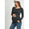 Hello Miz Women's Scoop Neck Long Sleeve Ribbed Maternity Top - 2 of 4