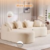 98.8" L-Shaped Chenille Sectional Sofa, 3-Seater Modular Couch with Curved Chaise, No Assembly for Living Room Apartment-3irtyhousy - 2 of 4