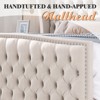 AMERLIFE Upholstered Bed Frame, Classic Velvet Platform Bed Frame with Deep Button Tufted - 4 of 4