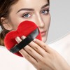 Unique Bargains Soft Heart Shape Puff Loose Powder Blender Beauty Makeup Tool Short Plush 4 Pcs - 2 of 4