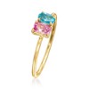 Pure Collection by Ross-Simons 0.30 Carat Pink Topaz and .20 Carat Swiss Blue Topaz Toi Et Moi Ring in 14kt Yellow Gold - 3 of 4