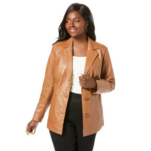 Jessica London Women's Plus Size Leather Blazer : Target