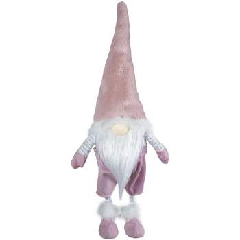 Northlight 20" White and Pink Bouncy Gnome Standing Figure Christmas Decoration