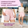 Ultra Performance Gym Shorts Women Pack of 2, Nylon Compression Workout Shorts Women with Liner - 2 of 4