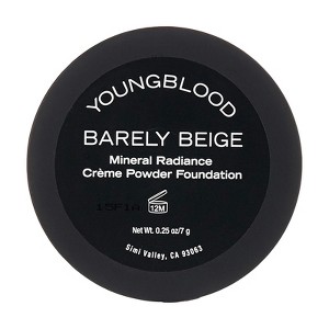 Youngblood Creme Powder Foundation Refillable Compact with Product Barely, Beige, 0.25 Ounce - 1 of 4