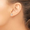 Black Bow Jewelry 5mm Princess Basket Set Cubic Zirconia Earrings in 14k White Gold - 3 of 4