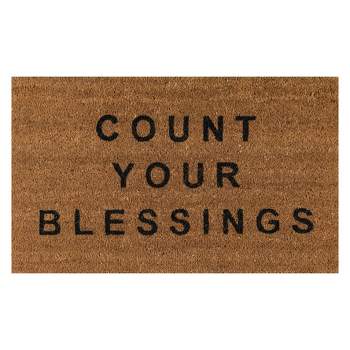 1'6"x2'6" 'Count Your Blessings' Woven Door Mat Natural/Black - Novogratz By Momeni