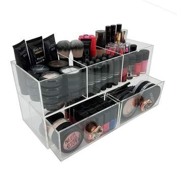OnDisplay Andrea Deluxe Acrylic Cosmetic/Jewelry Organization Station w/Geode knobs