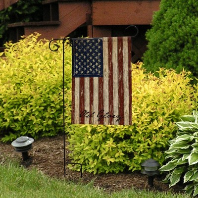 Vintage Americana Patriotic Red and Blue Garden Flag