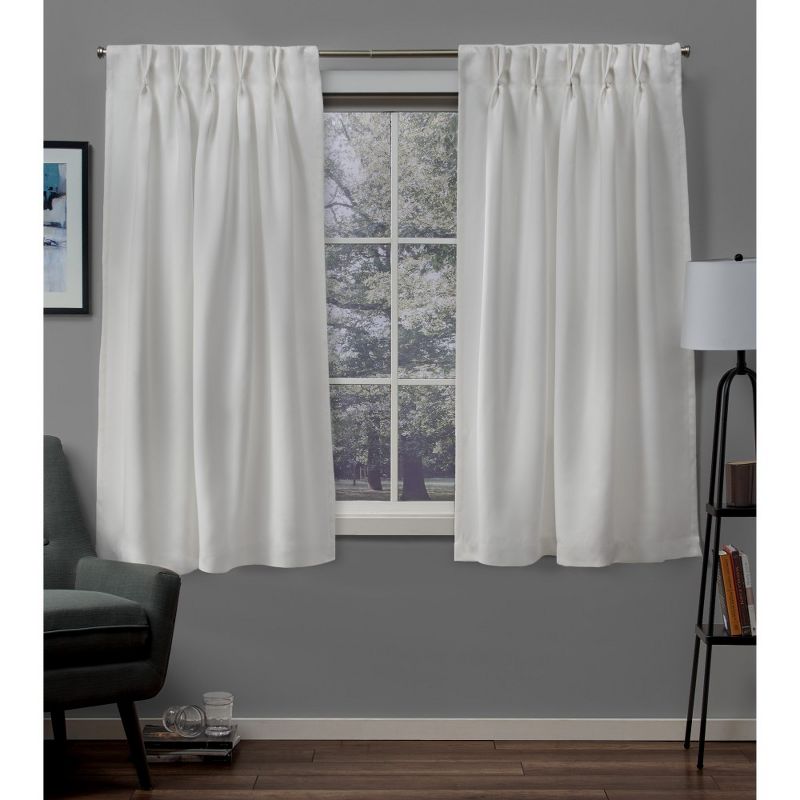 Exclusive Home Sateen Pinch Pleat Woven Blackout Back Tab Window Curtain Panel Pair, 1 of 9