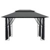 vidaXL Gazebo with Sidewalls Anthracite 157.5"x118.1"x106.3" Steel - 4 of 4