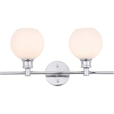 Elegant Lighting Collier 2 light Chrome and Frosted white glass Wall sconce