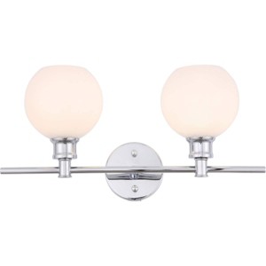 Elegant Lighting Collier 2 light Chrome and Frosted white glass Wall sconce - 1 of 4