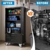 67" Black Metal Storage Cabinet with Wheel, Garage Storage with 2 Drawers + 4 Adjustable Shelves - 4 of 4