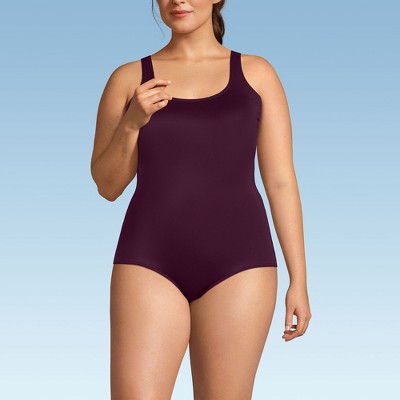 Lands' End Women's Plus Size DD-Cup Chlorine Resistant Scoop Neck Soft Cup Tugless Sporty One Piece Swimsuit