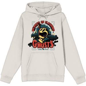 Pacman Beware of Flashing Ghosts Men's White Hoodie - 1 of 1