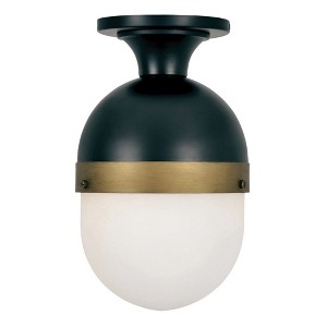 Crystorama Lighting Capsule 1 - Light Flush Mount in  Matte Black - 1 of 3