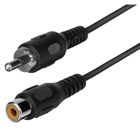 Monoprice Single-Channel Extension Cable - 12 Feet - Black | RCA Plug/Jack  Male/Female, ideal for extending low-frequency RCA connections