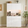 71" Kitchen Pantry Cabinet, Microwave Stand Hutch with Drawers & Adjustable Shelves, Modern Buffet Storage Cabinet for Kitchen & Dining Room - 3 of 4