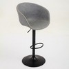 Mid-Century Modern PU Leather Bar Stool with Adjustable Height, 360¡ã Swivel, Ergonomic Back, and 17.7" Base for Kitchen Island, Counter, or Bar - 4 of 4