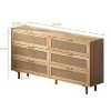 SeaCamel 6-Drawer Rattan Storage Organizer - Natural Finish for Bedroom & Living Room Accent - 3 of 4