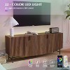SAINTCY 58" Mid-Century Modern TV Stand for 50-65 Inch TVs with Led Light - Vintage Black Entertainment Center for Living Room & Bedroom - 2 of 4