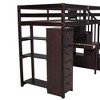 PAGED Simple Wooden Loft Bed Bunk Bed with Desk, Twin Size Bed Frame with 4 Drawers, 3 Shelves, Storage Stairs and Guardrail for Bedroom - 4 of 4