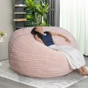 Hooseng 6FT Giant Beanbag Chairs with Memory Foam Filled, Ultra Soft Lazy Sofa for Living Room Bedroom, Grey - 3 of 4