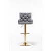 Best Master Furniture, Brightcast 2-piece Velvet Tufted Gold Bar Stools - 3 of 4